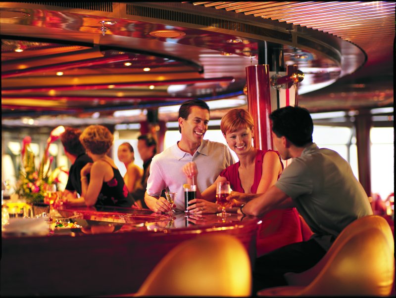 Group having drinks in the Spinnaker Lounge