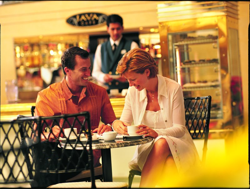 Couple having pastries and coffee in Java Cafe