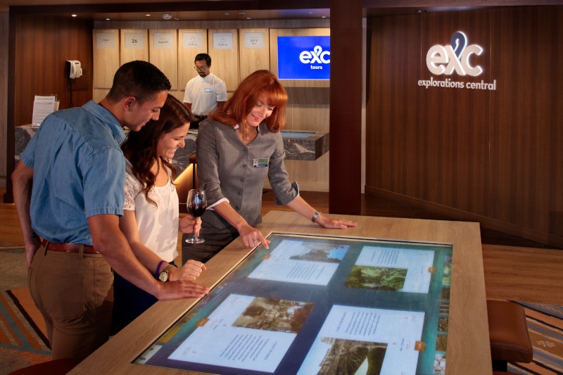 EXC & Explorations Cafe/Crow's Nest - Interractive Video Display Table - Deck 10 Forward Starboard
Westerdam - Holland America Line